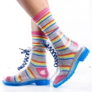 Blue Jelly Boots Doc Martens Style